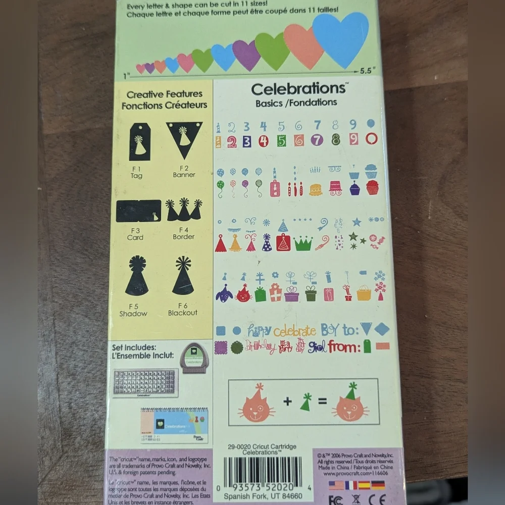 Cricut Celebrations cartridge crafting scrapbooking